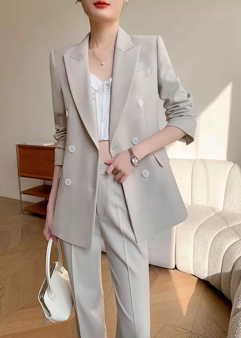 Double Breasted Blazer Pants Suit Two-Piece Set