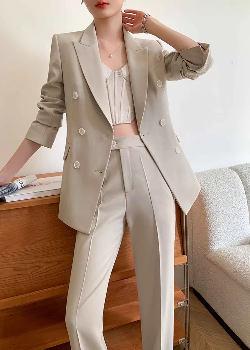 Double Breasted Blazer Pants Suit Two-Piece Set