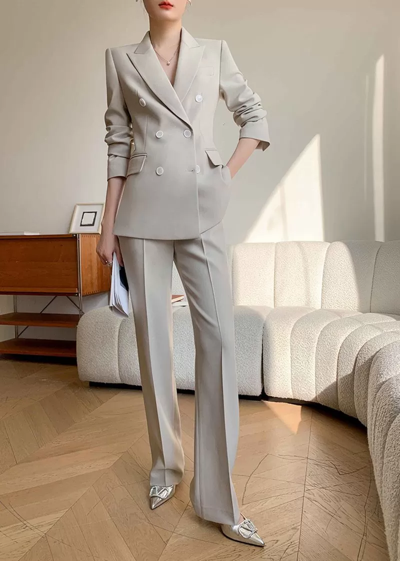 Double Breasted Blazer Pants Suit Two-Piece Set