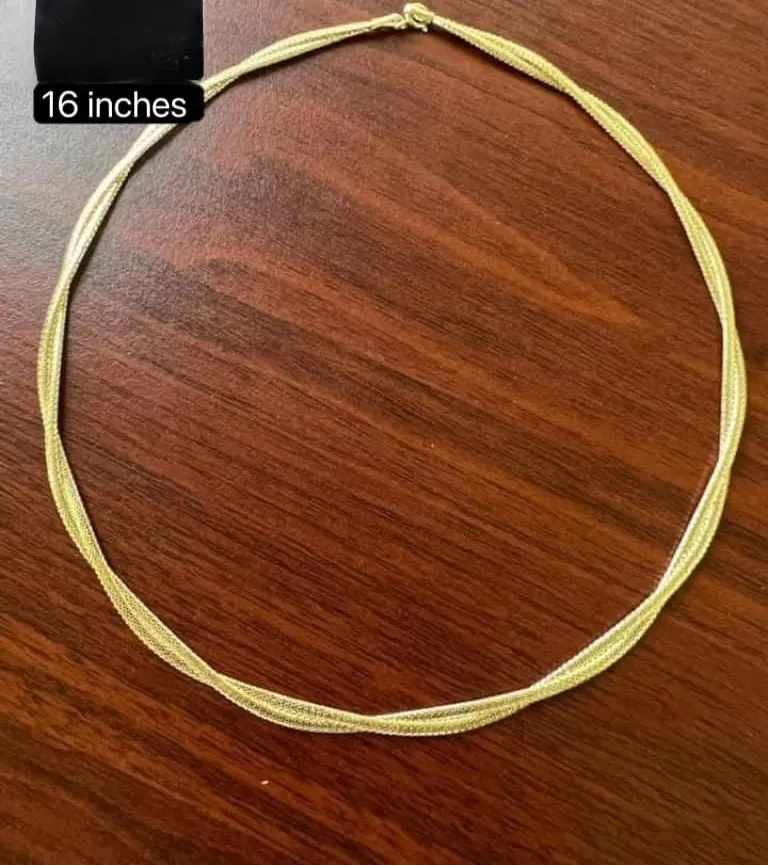 Double Strand Choker Necklace 18K Gold