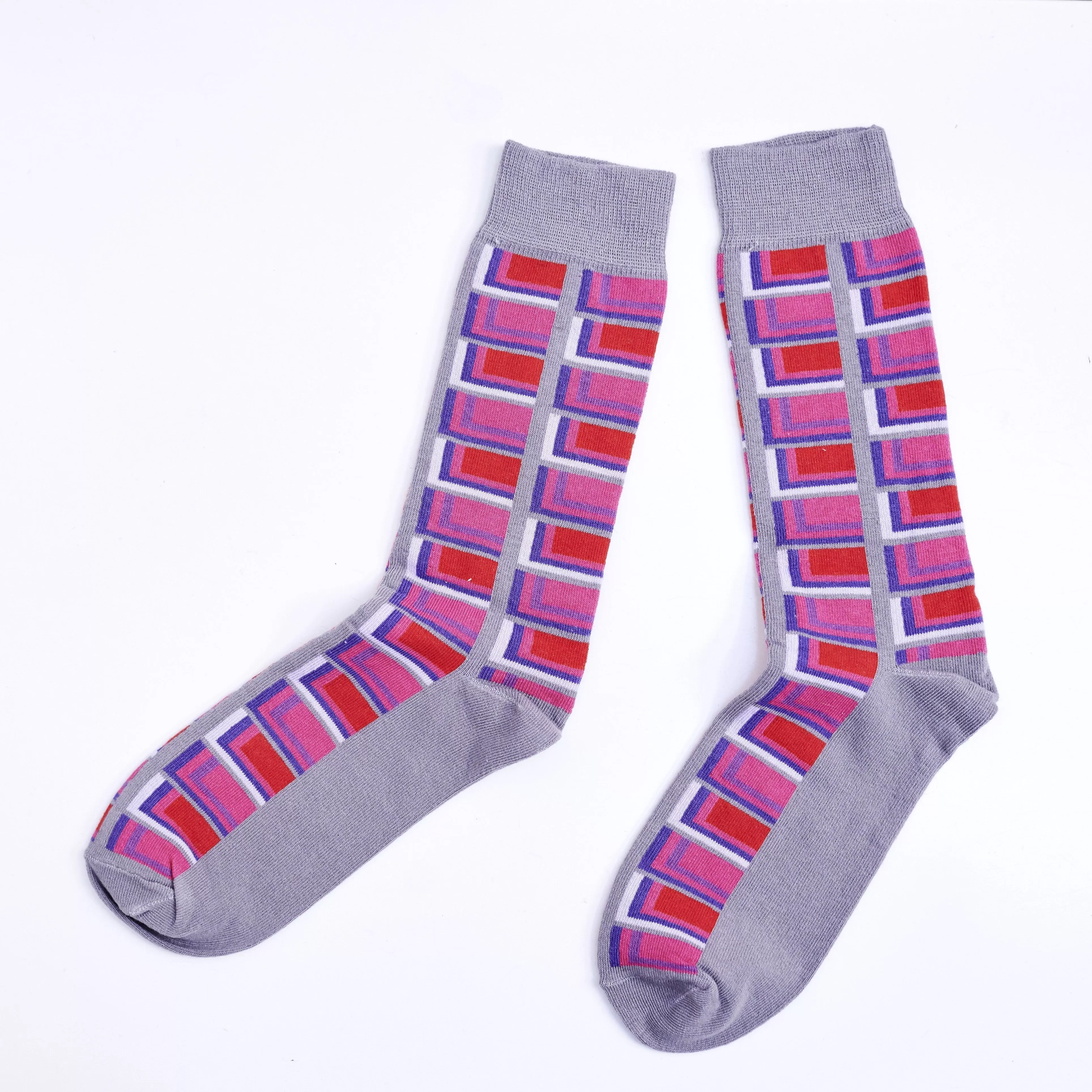 Dress Socks - Bright Days line - Pink & Grey