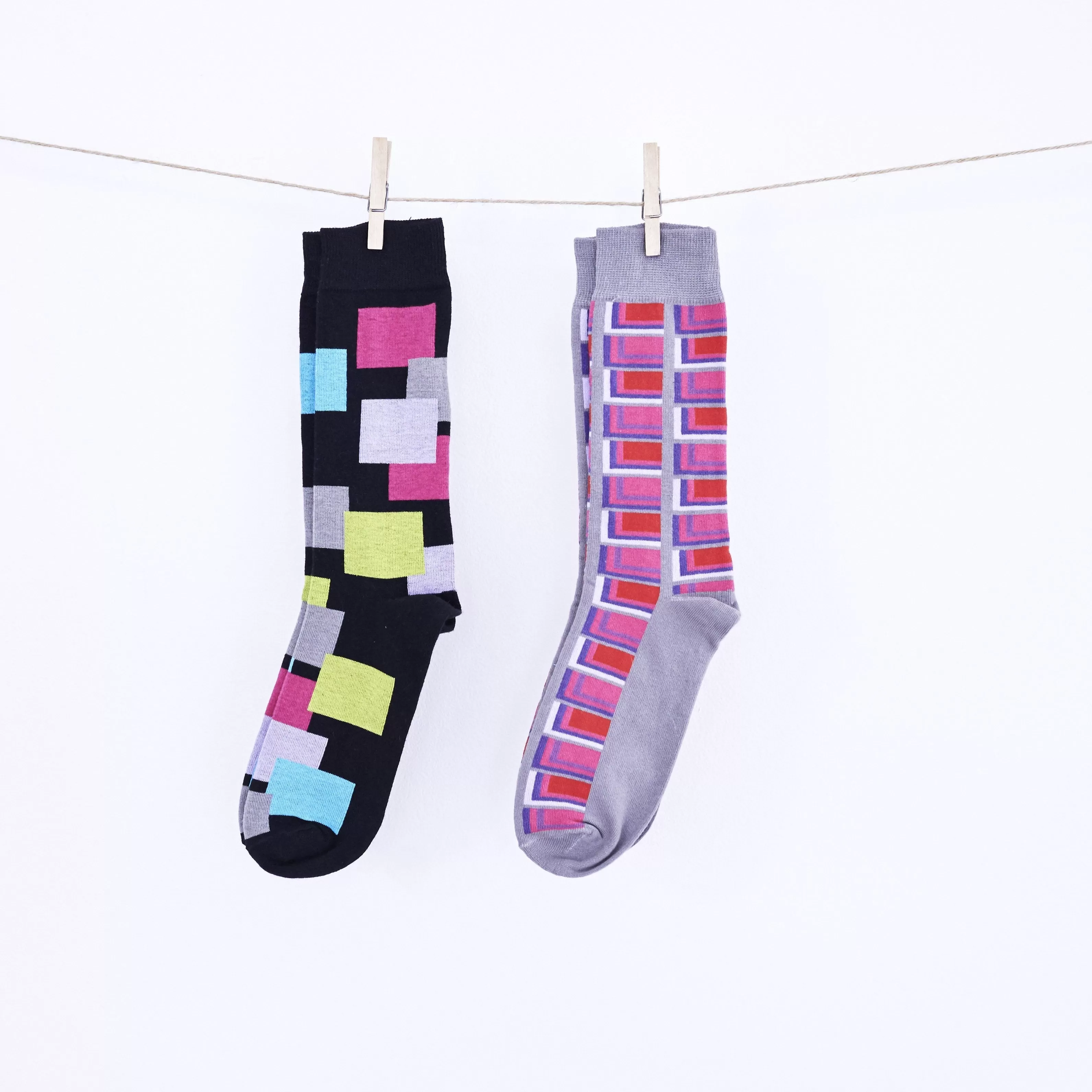 Dress Socks - Bright Days line - Pink & Grey