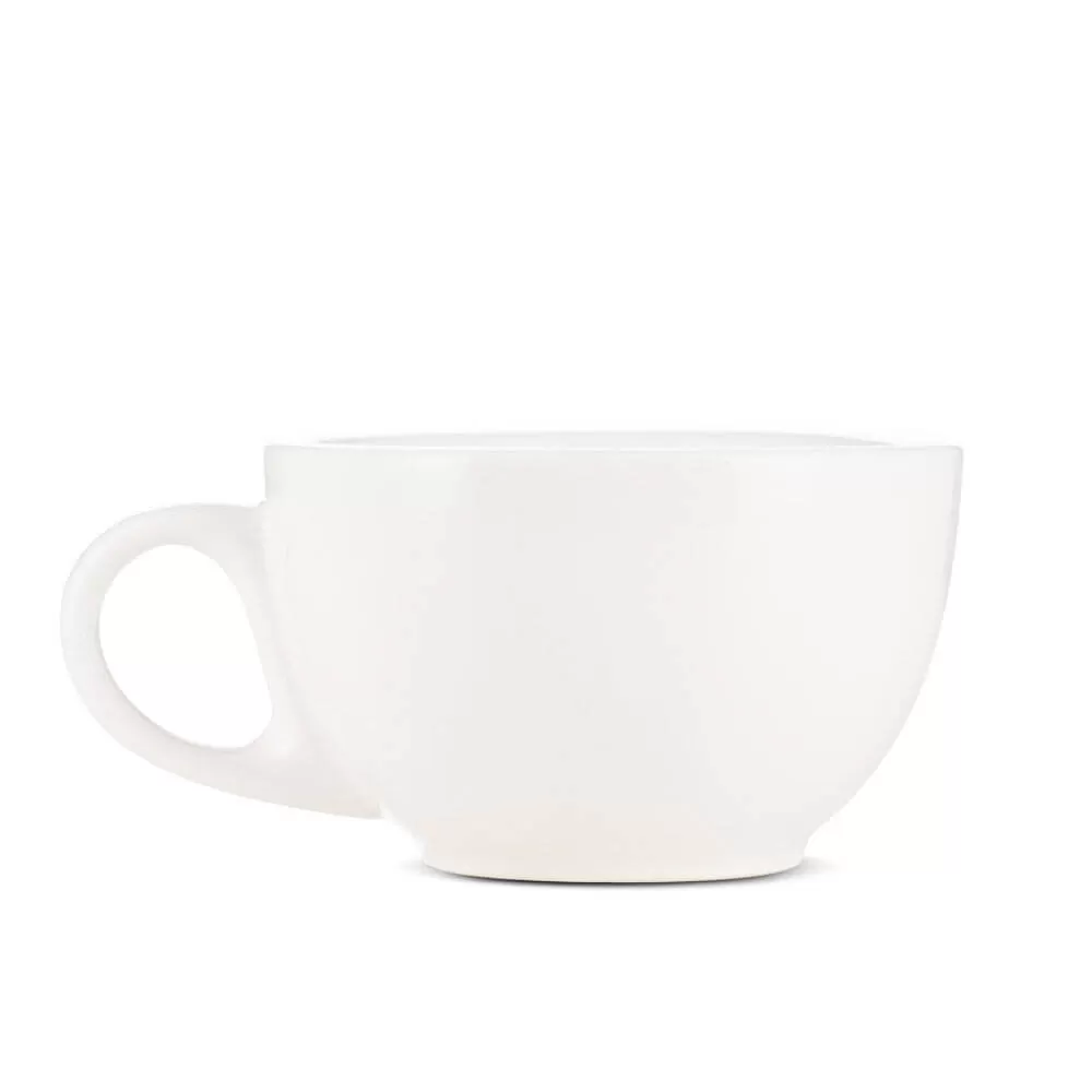 Espresso Parts Porcelain Latte Cup & Saucer - White (12oz/355ml)