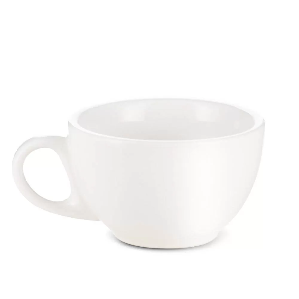 Espresso Parts Porcelain Latte Cup & Saucer - White (12oz/355ml)