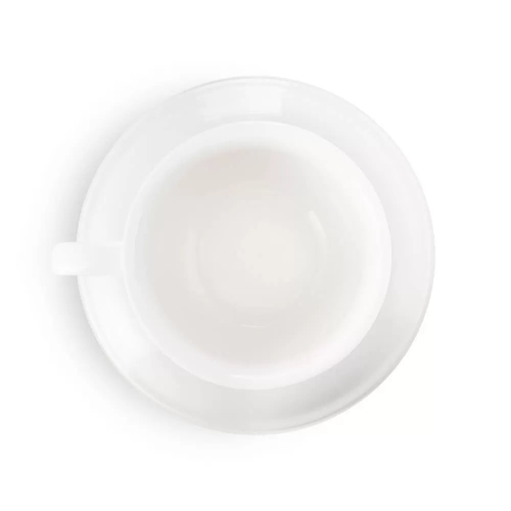 Espresso Parts Porcelain Latte Cup & Saucer - White (12oz/355ml)