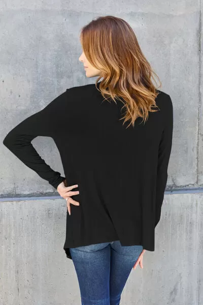 Explore More Collection - Basic Bae Full Size Open Front Long Sleeve Cover Up