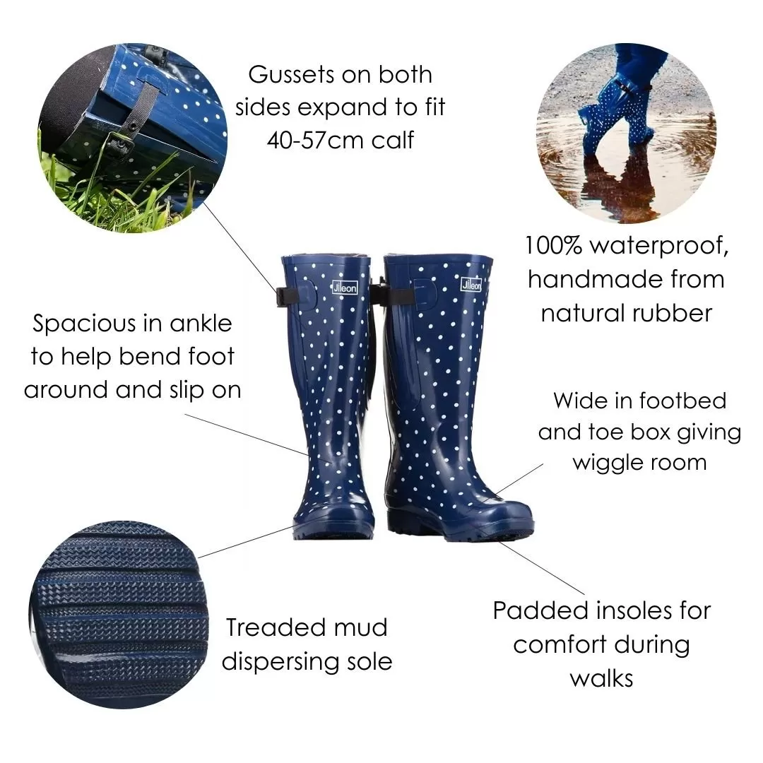 Extra Wide Calf Wellies - 40-57cm Calf - Wide in Foot and Ankle