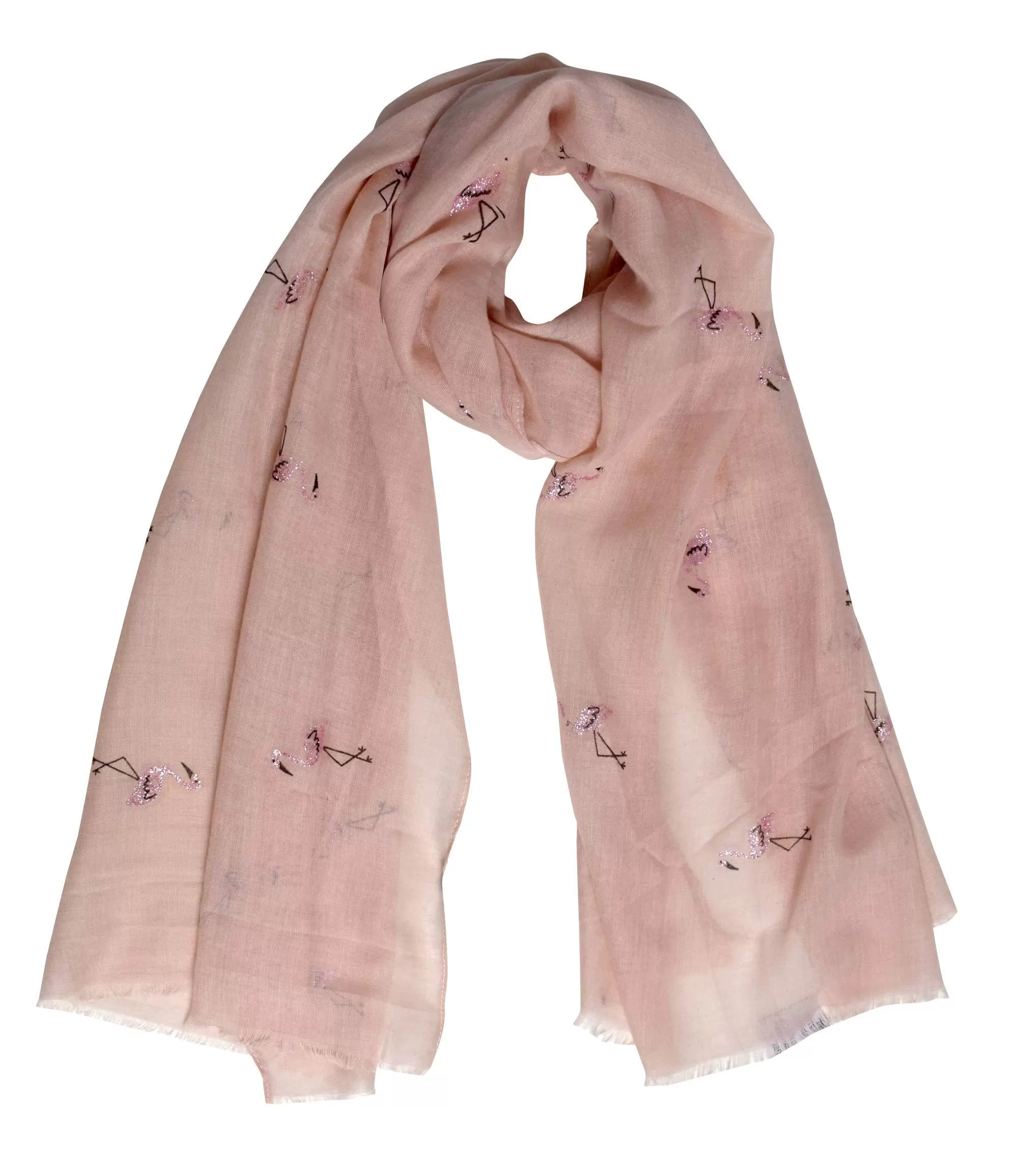 Flamingo Peach Peach Couture Chic Trendy Lightweight Flamingo Elephant Print Wrap Scarf Shawl