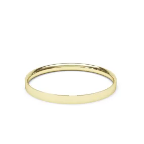 - Flat Court Profile Plain Wedding Ring 18k Yellow Gold