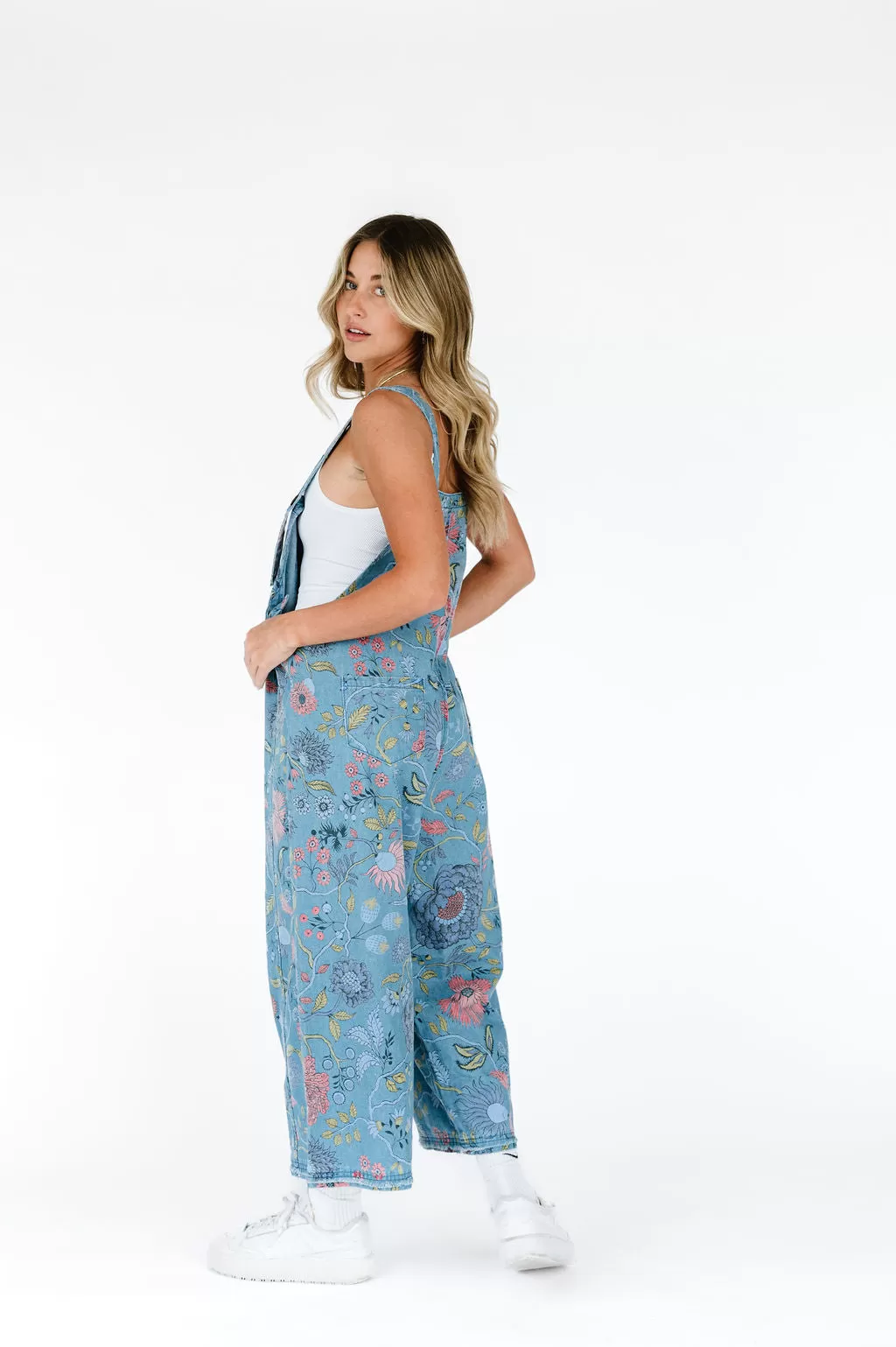 Frankie Floral Denim Overalls