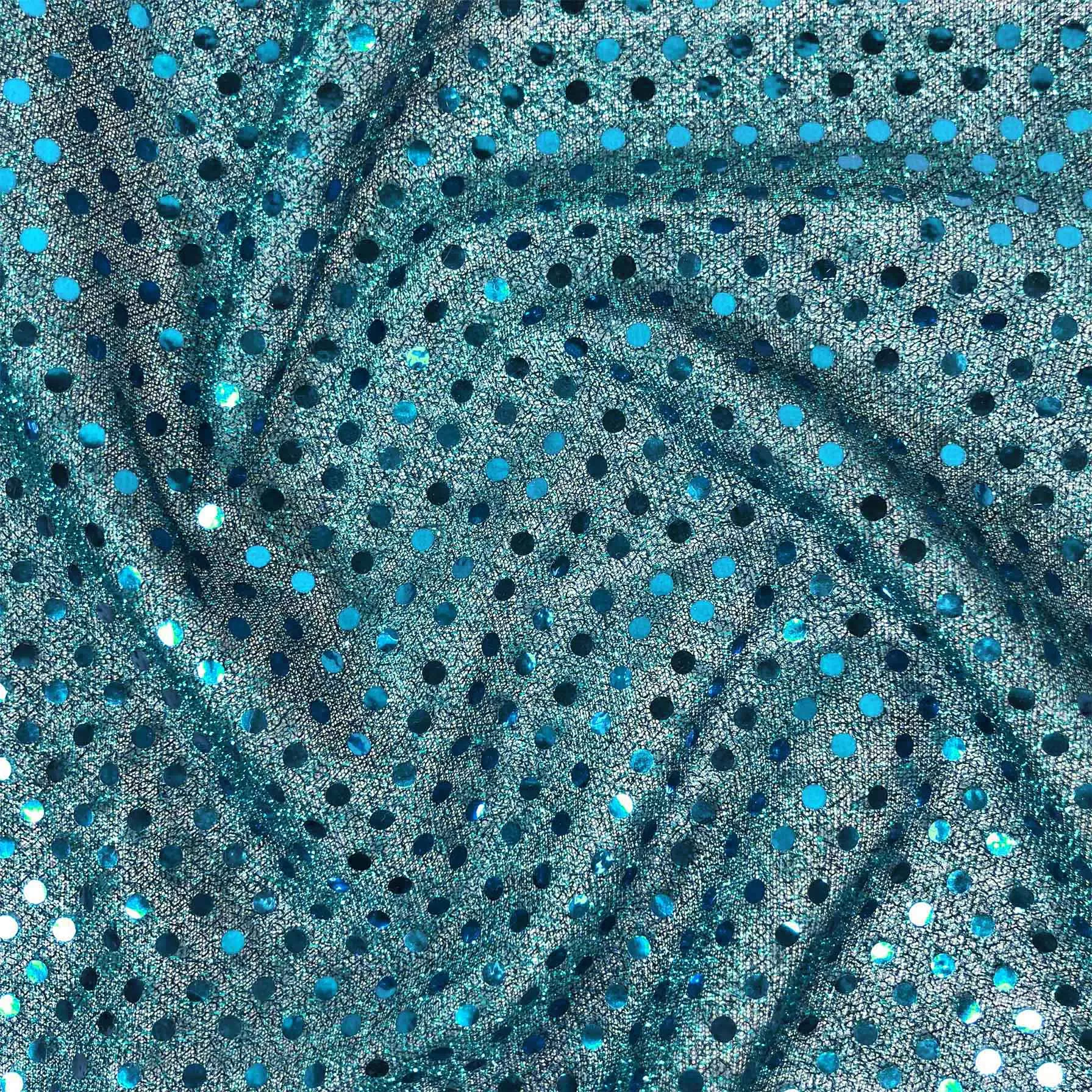 FS585_7 Turquoise Poly Jersey 3MM Sequins