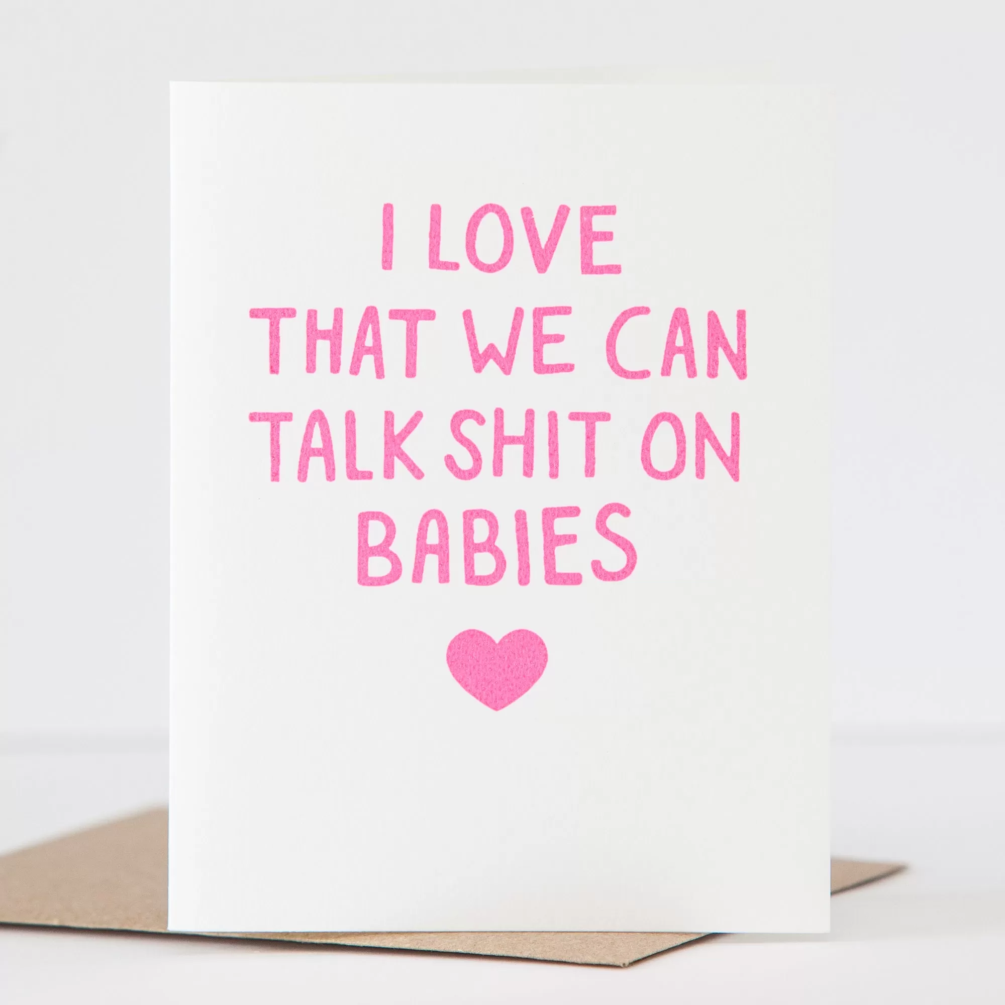 funny friendship card about smack talking babies, ugly baby card