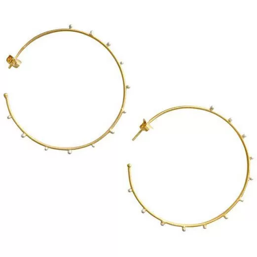 Gold and Silver Dotted Hoop Earrings