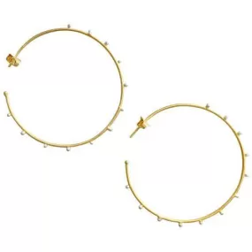 Gold and Silver Dotted Hoop Earrings