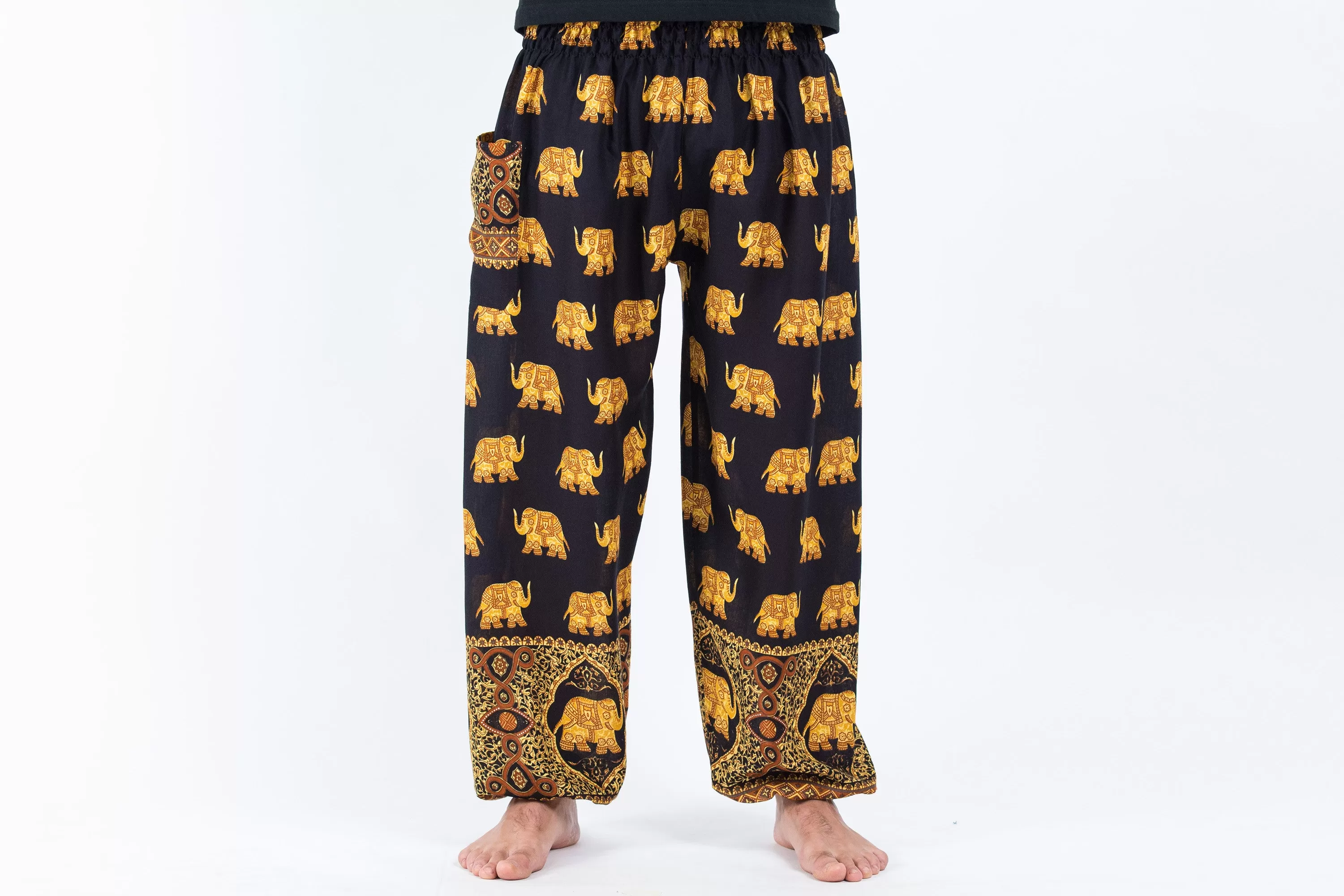 Golden Elephant Men's Elephant Pants in Black