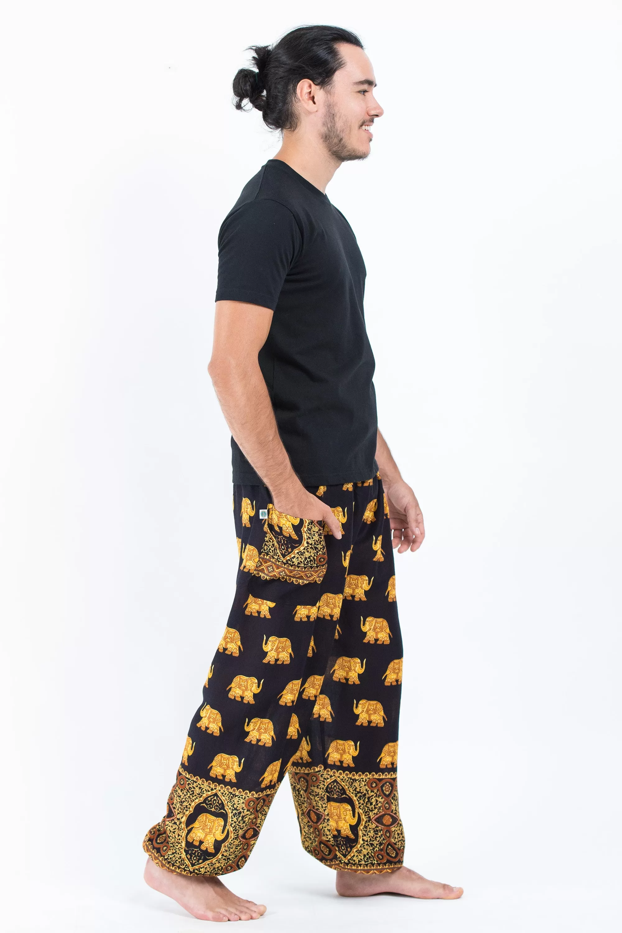 Golden Elephant Men's Elephant Pants in Black