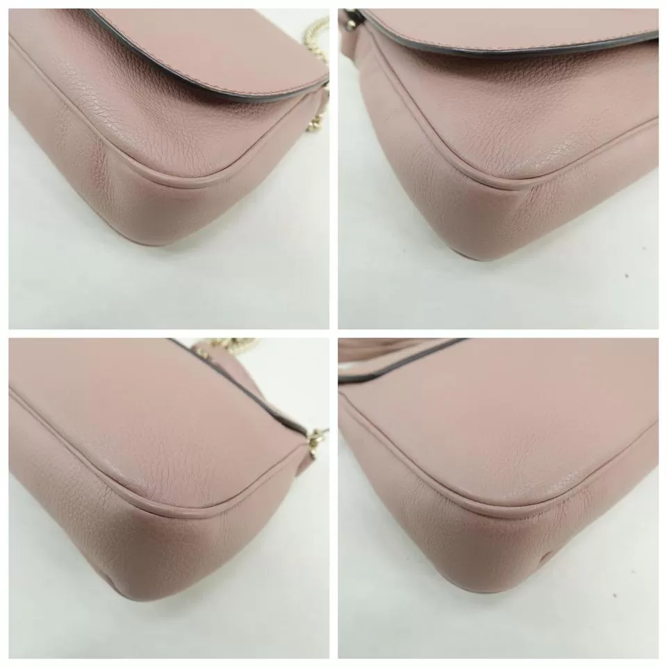 Gucci Soho Chain Nude Calfskin Pink Cross Body Bag