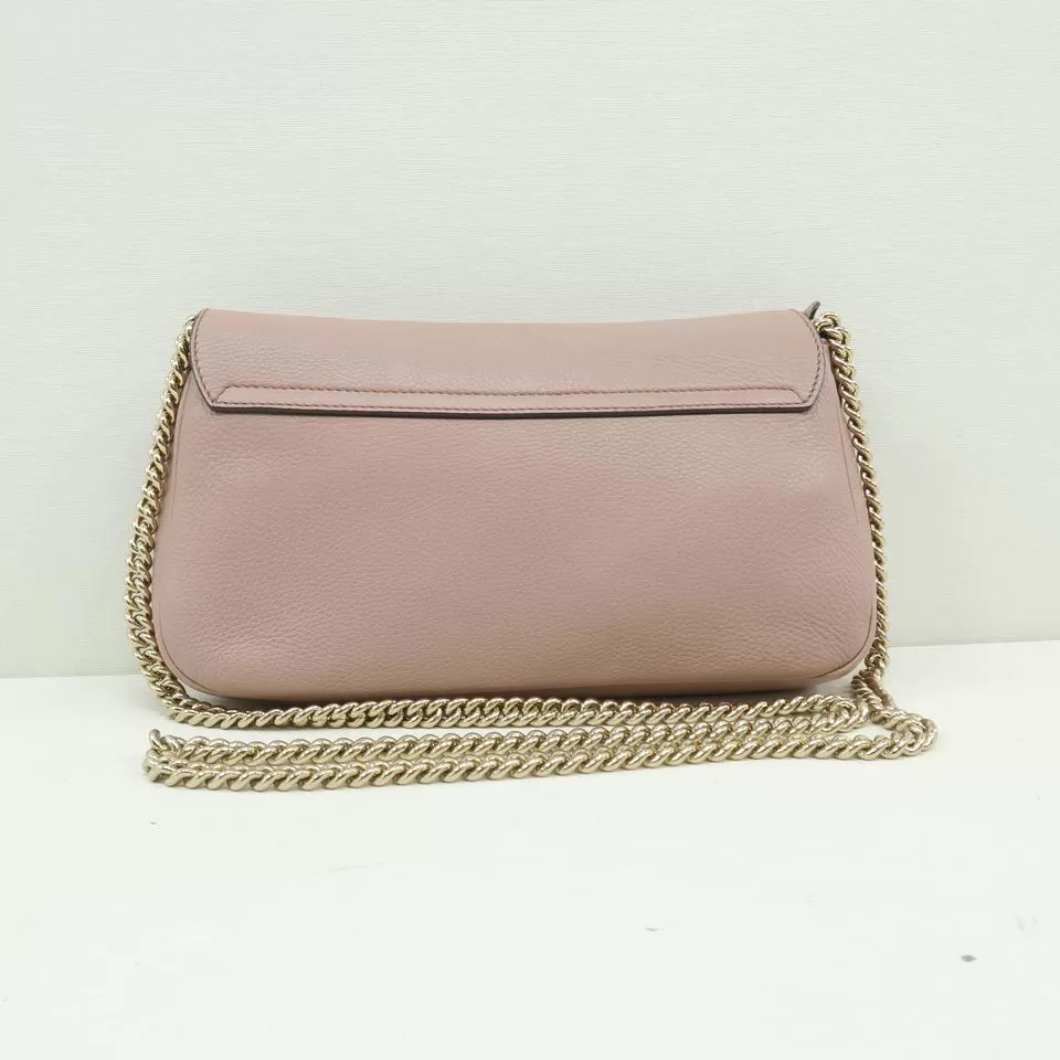 Gucci Soho Chain Nude Calfskin Pink Cross Body Bag