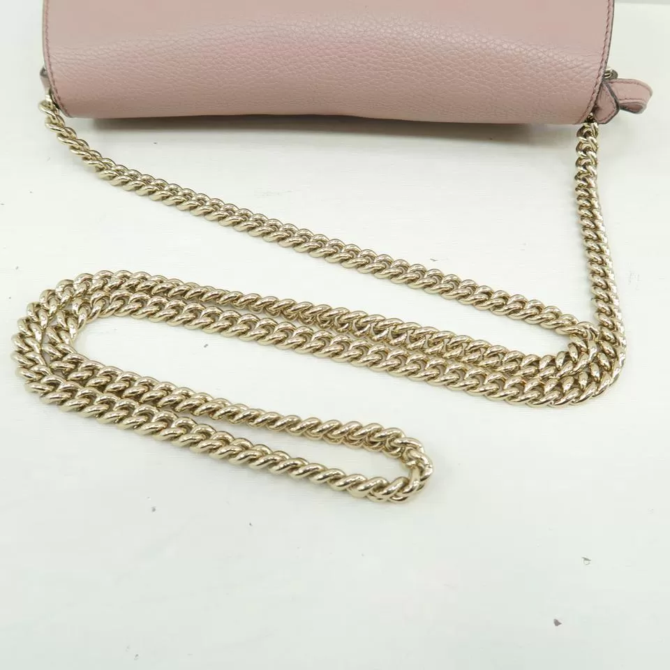 Gucci Soho Chain Nude Calfskin Pink Cross Body Bag