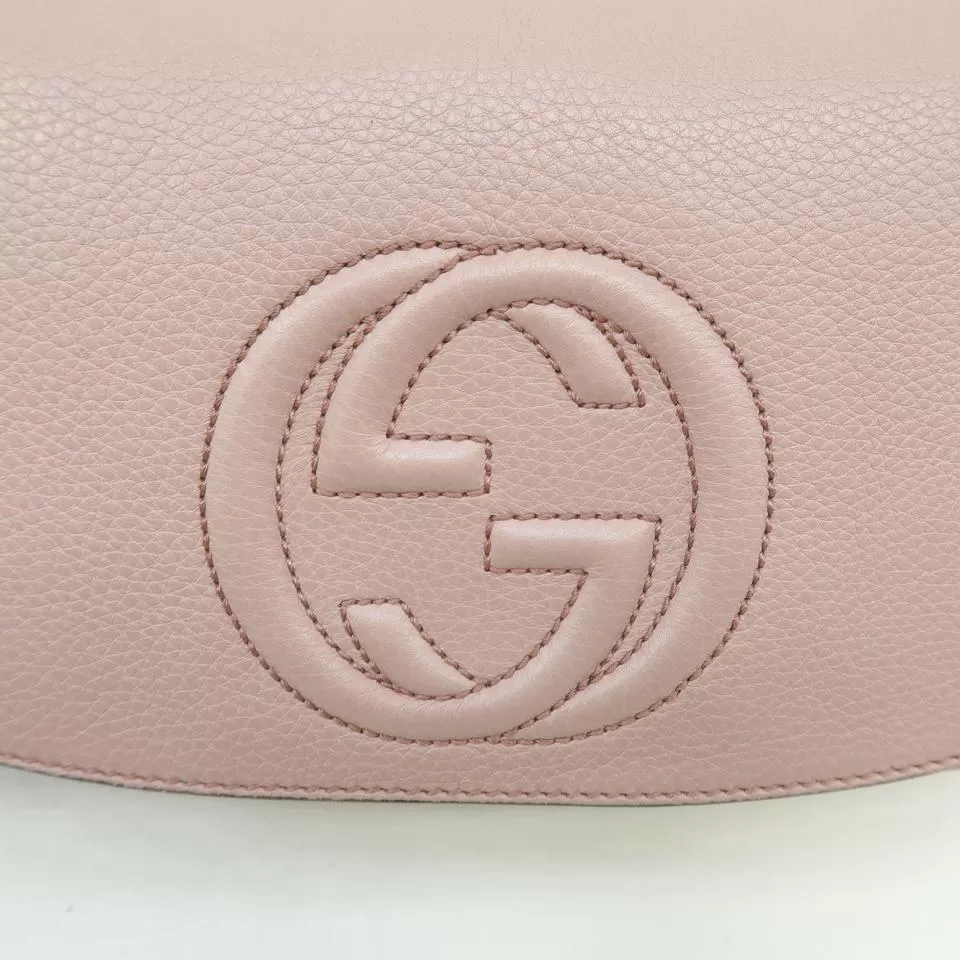 Gucci Soho Chain Nude Calfskin Pink Cross Body Bag