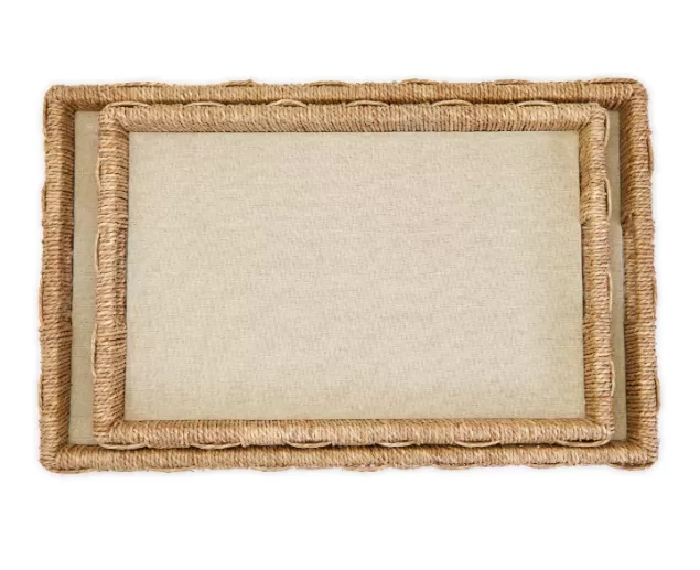 Hand-Crafted Sea Grass and Rattan Tray