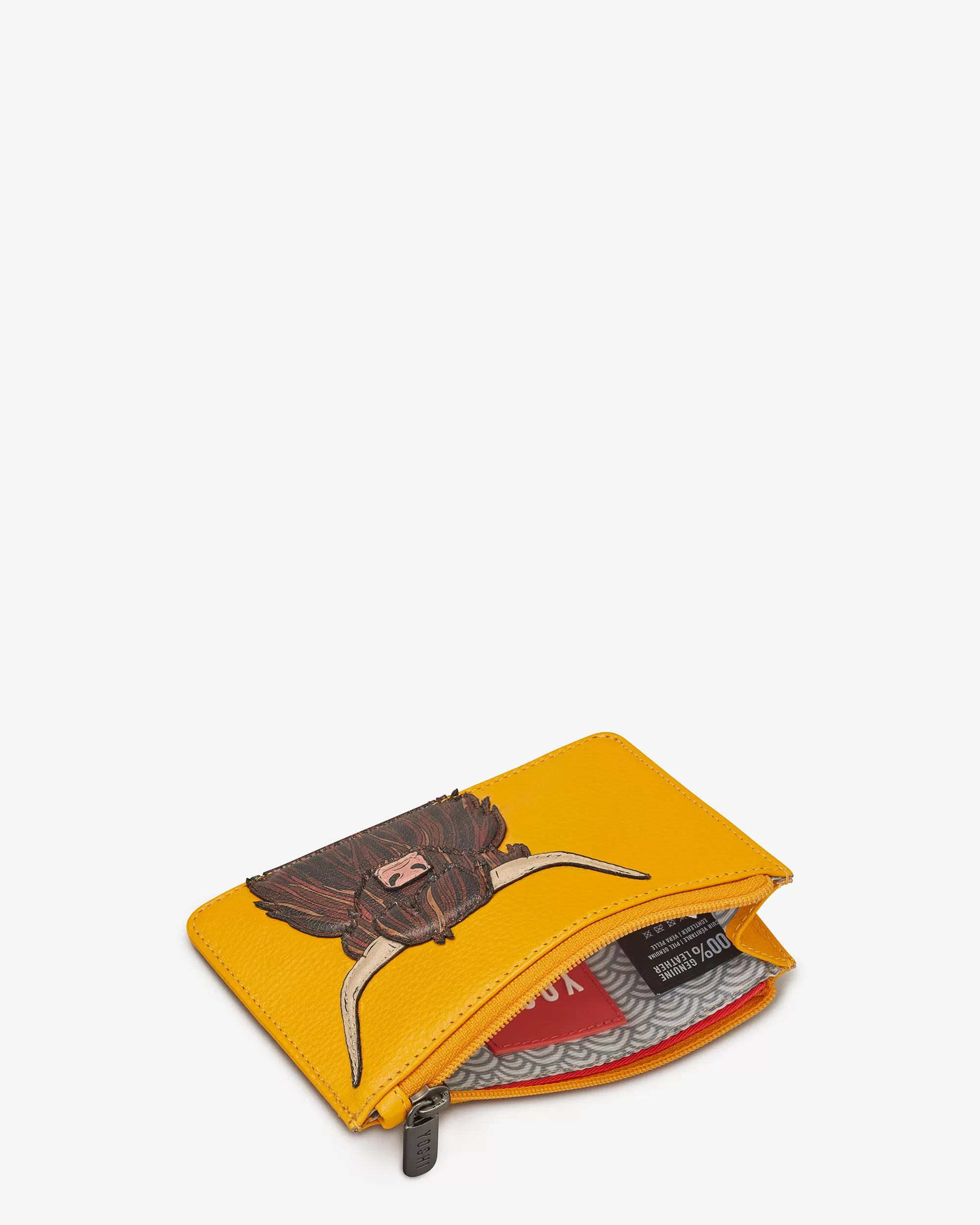 Highland Cow Yellow Leather Franklin Purse