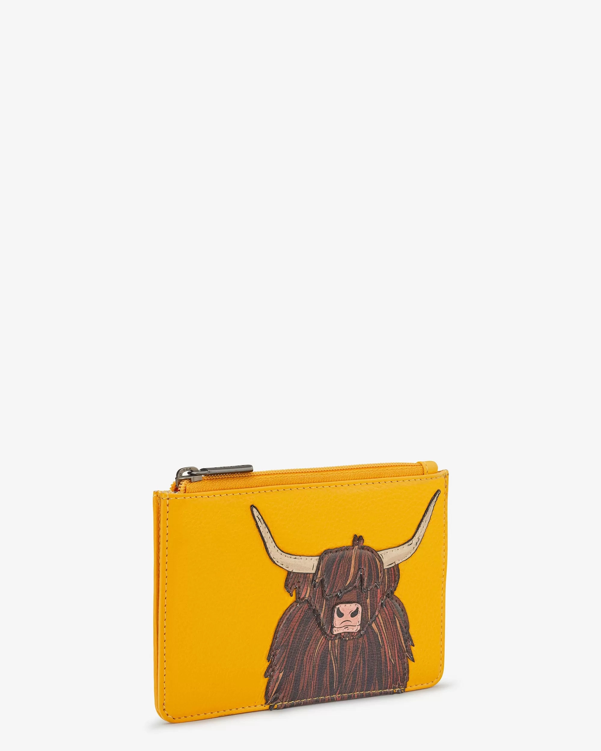 Highland Cow Yellow Leather Franklin Purse