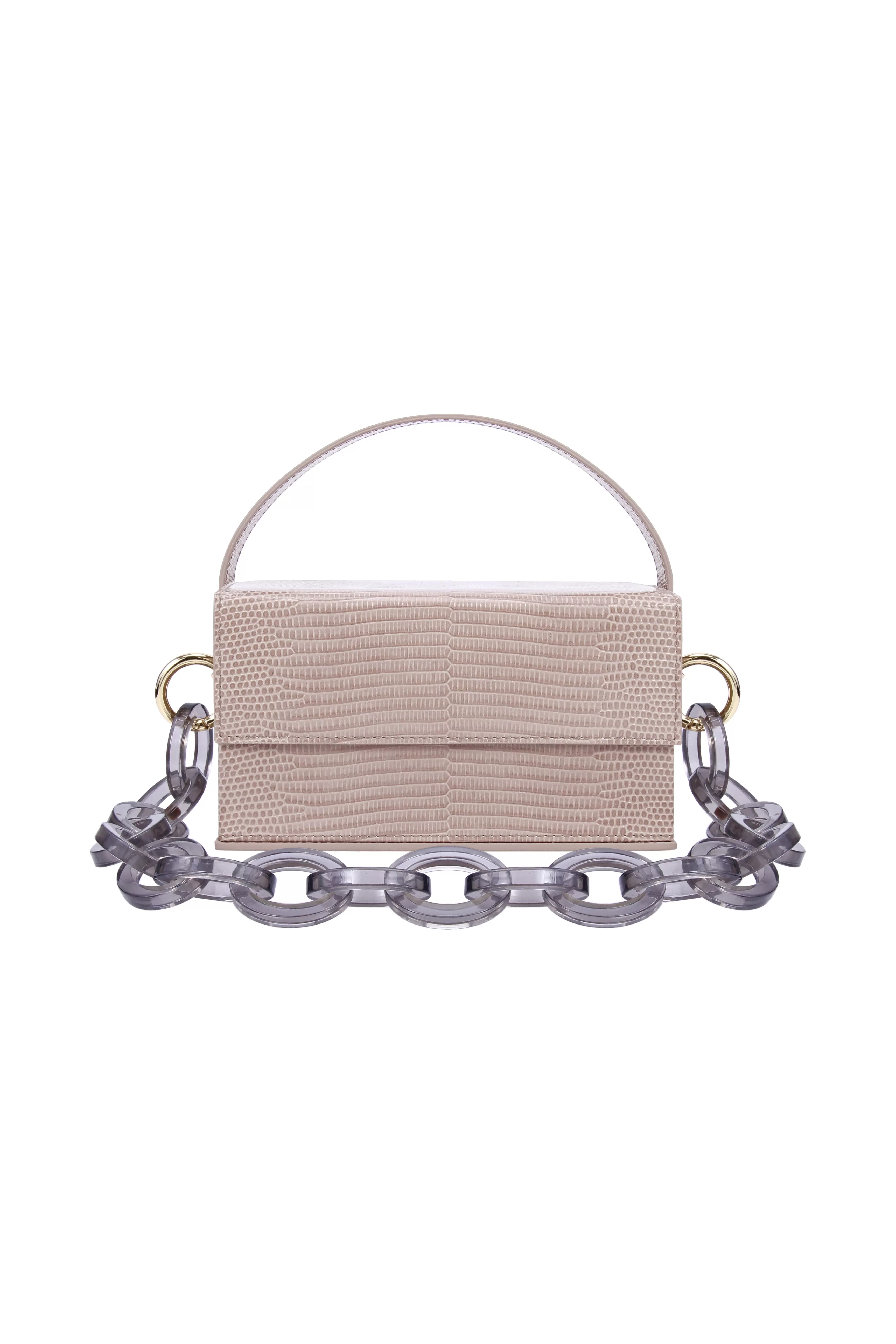 IDA Taupe Lizard (Small) with Chain