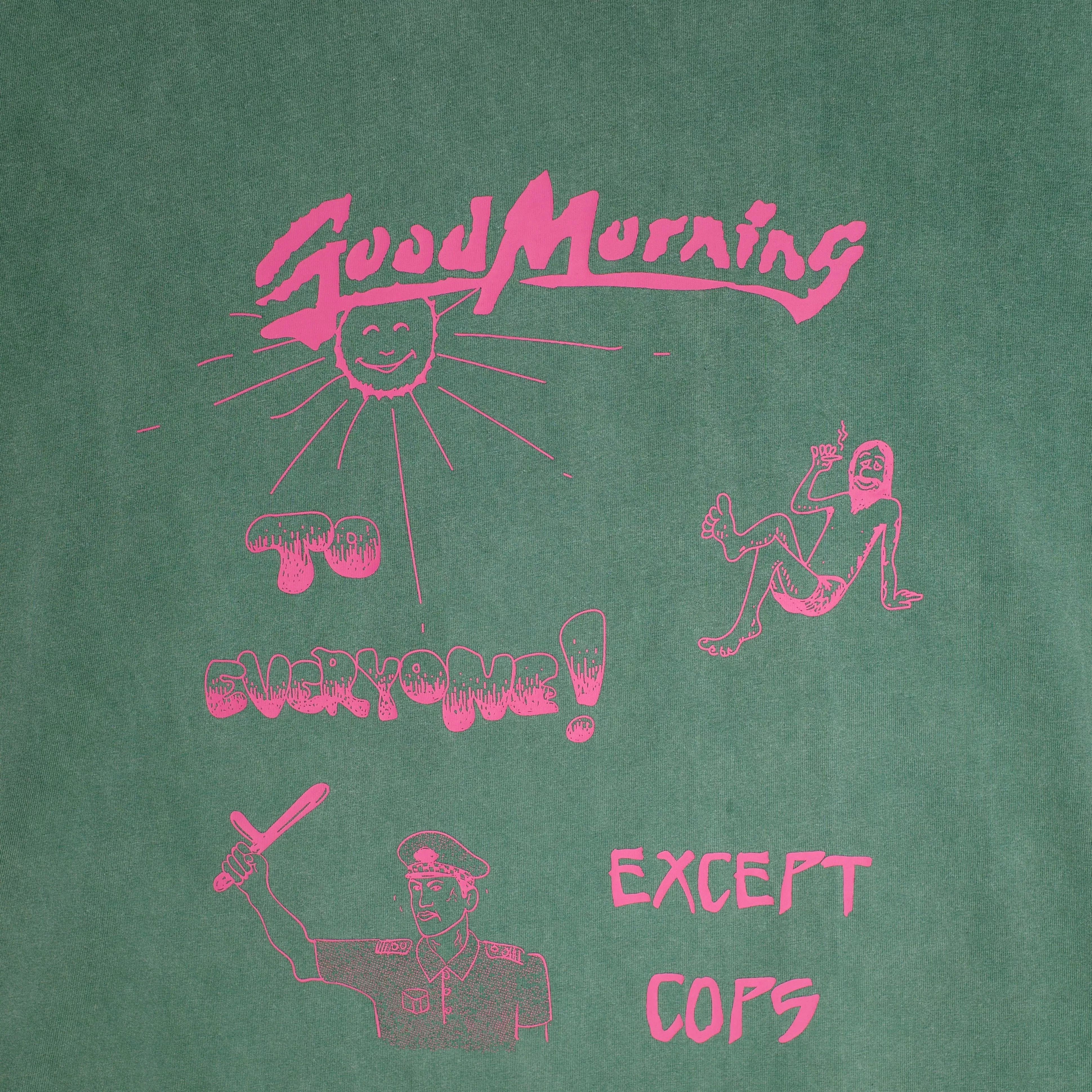 Jungles Jungles Good Morning Cops Vintage Wash Tee "Green"