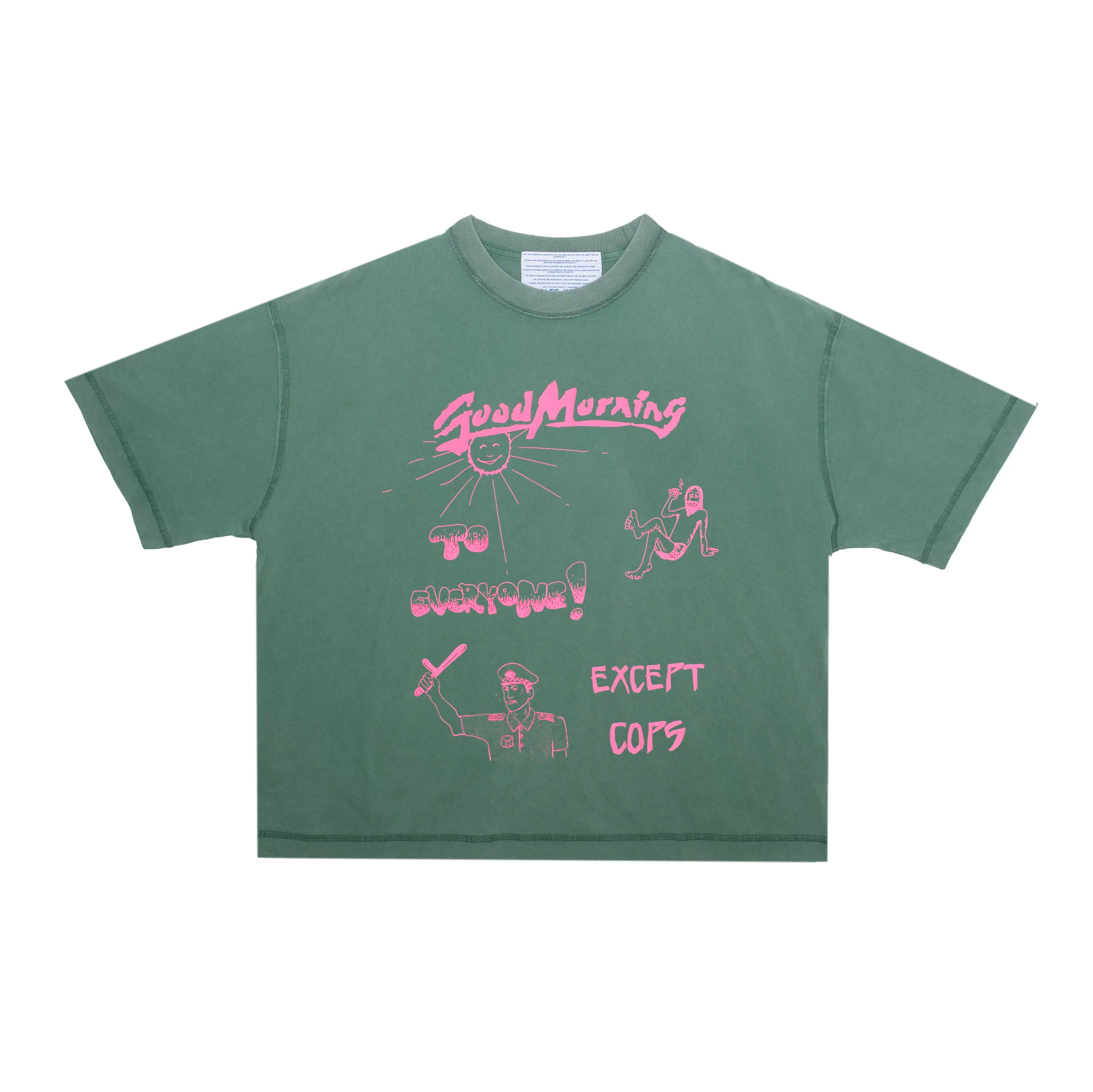 Jungles Jungles Good Morning Cops Vintage Wash Tee "Green"