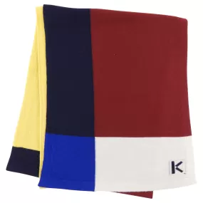 Kenzo Colour Block Long Scarf Burgundy, Ivory, Navy