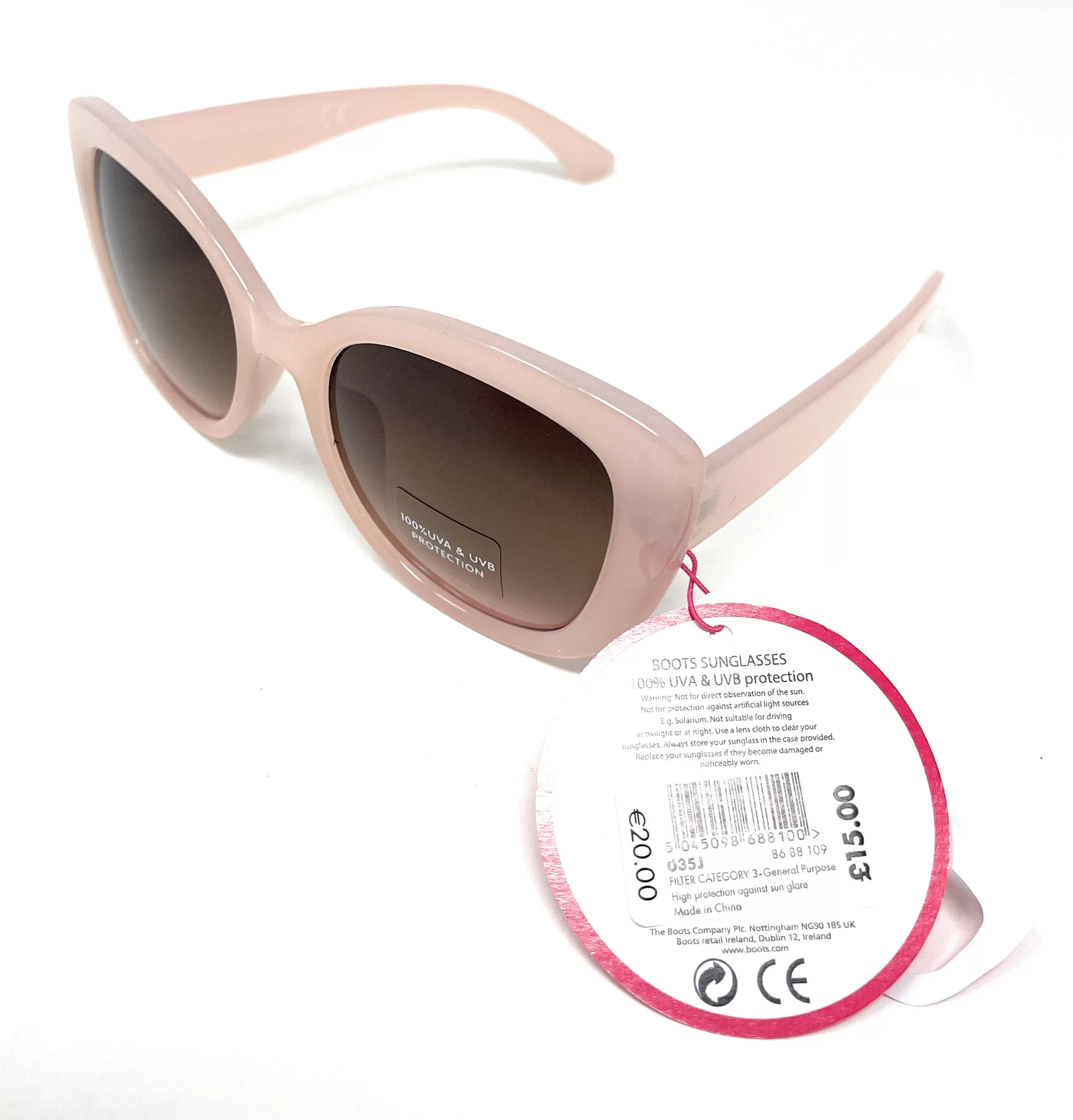 Ladies Sunglasses Fun Pink Retro Frame Boots 035J