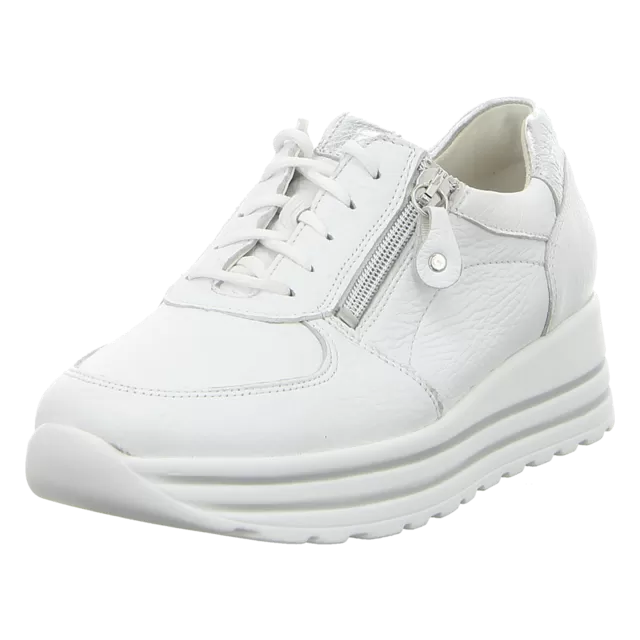 Ladies Waldlaufer Trainers White Leather Soft Zip H Wider Fitting 758009 200 150 Lana sale