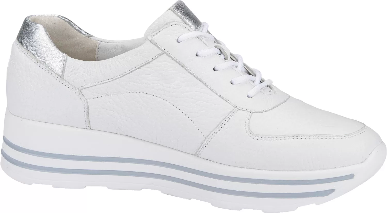 Ladies Waldlaufer Trainers White Leather Soft Zip H Wider Fitting 758009 200 150 Lana sale