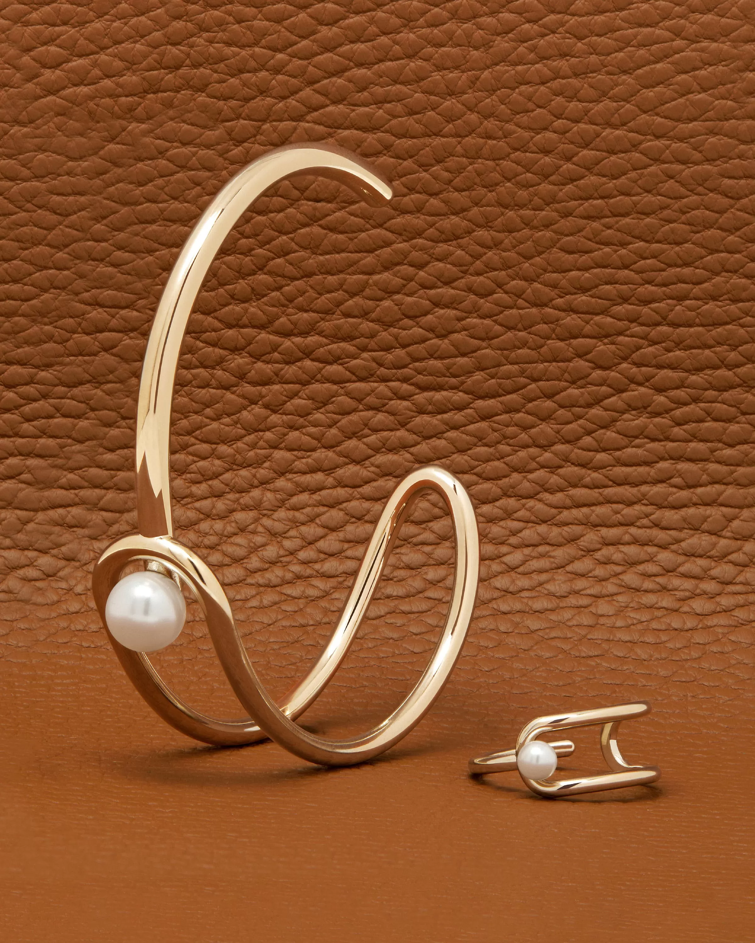 Lana Pearl Bangle - 22 Carat Gold Gilded