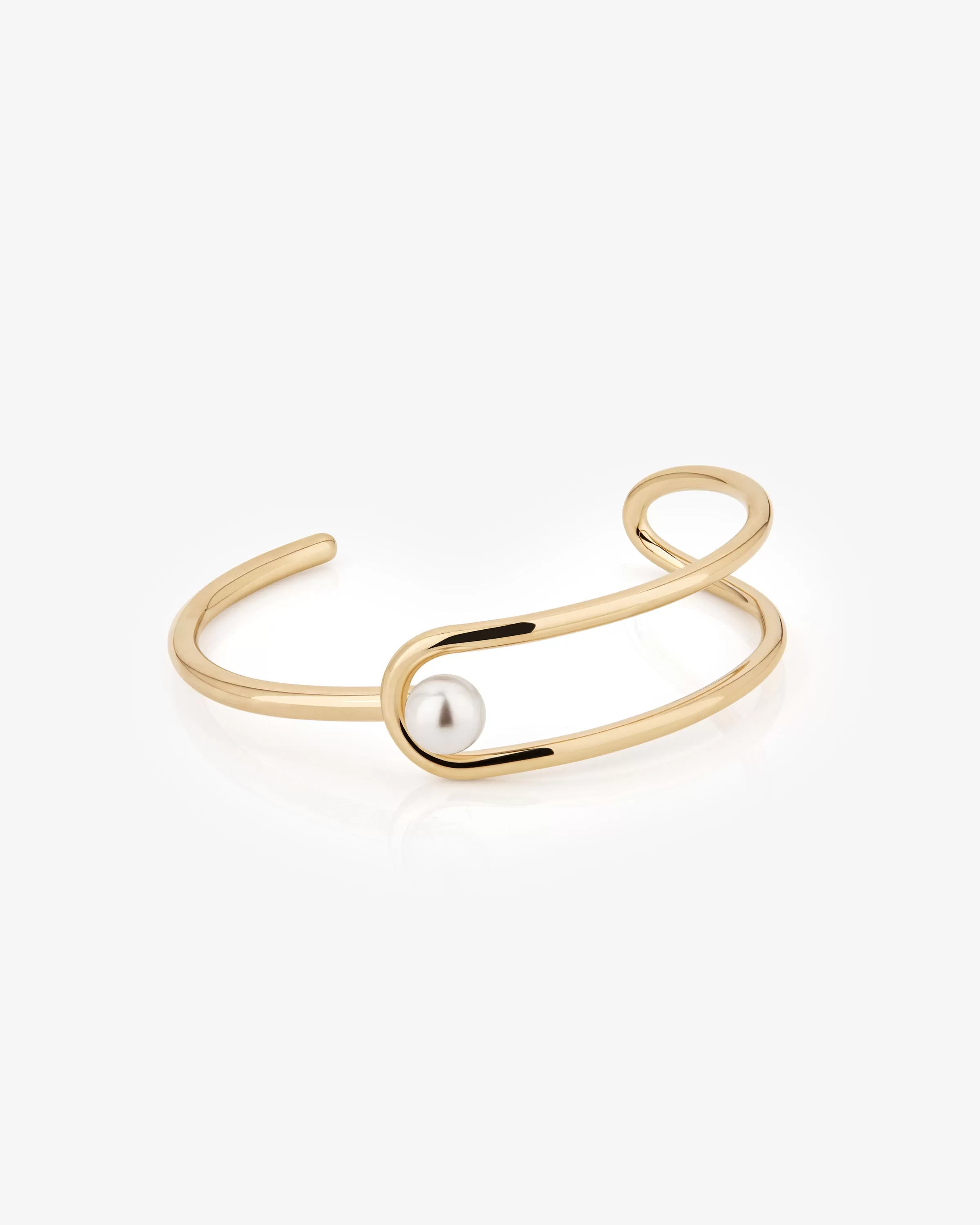 Lana Pearl Bangle - 22 Carat Gold Gilded