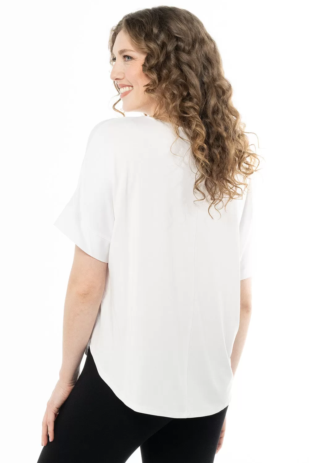 Laura Relaxed-Fit Bamboo Blouse - White