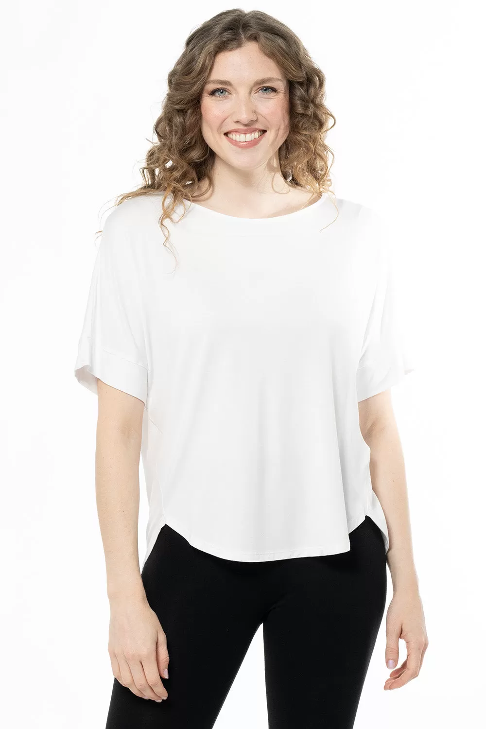 Laura Relaxed-Fit Bamboo Blouse - White