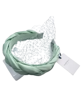 LK Bennett Green Satin Plaited Headband Fascinator One Size