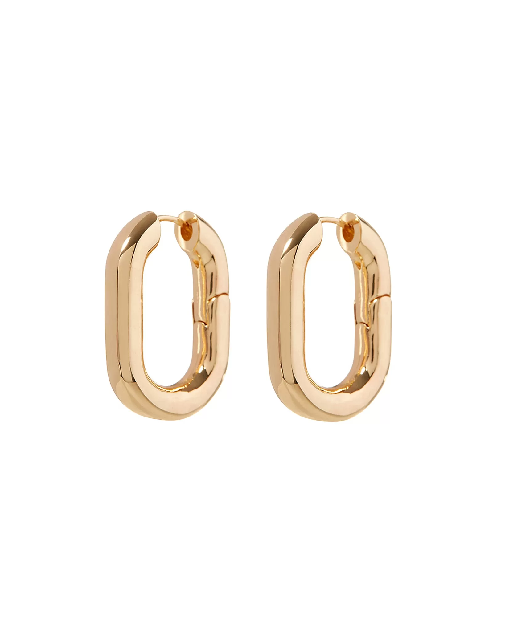 Luv Aj XL Chain Link Hoop Earrings in Polished Gold Plated