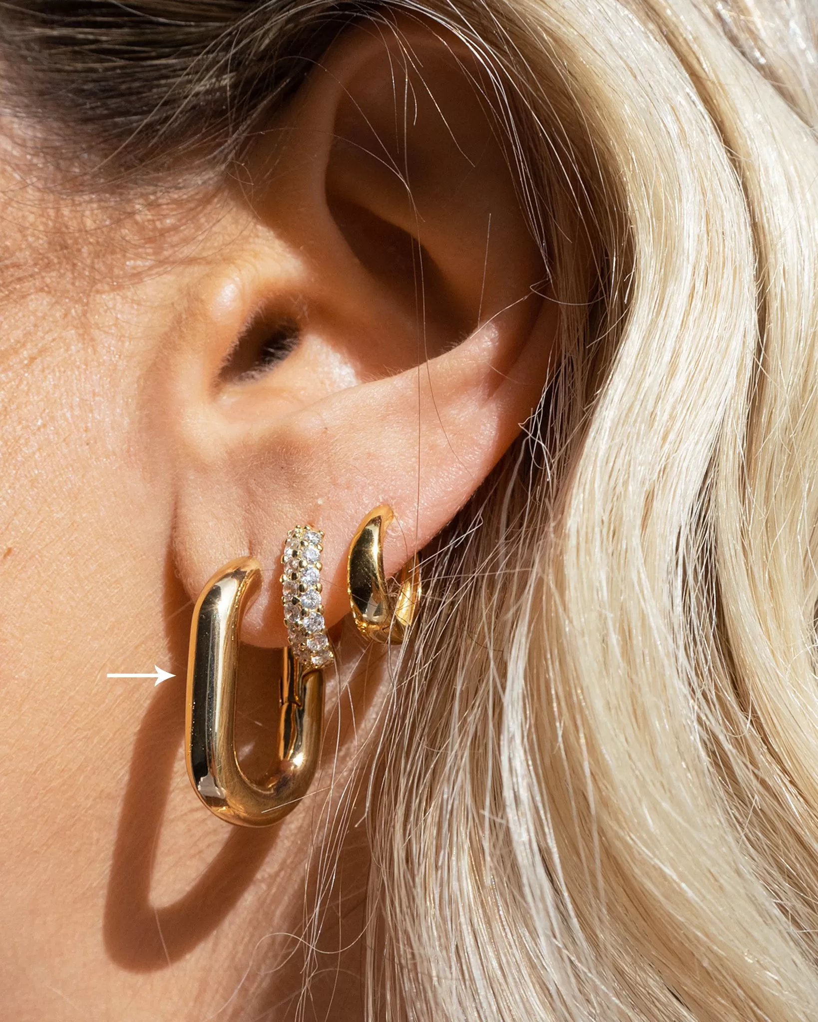 Luv Aj XL Chain Link Hoop Earrings in Polished Gold Plated