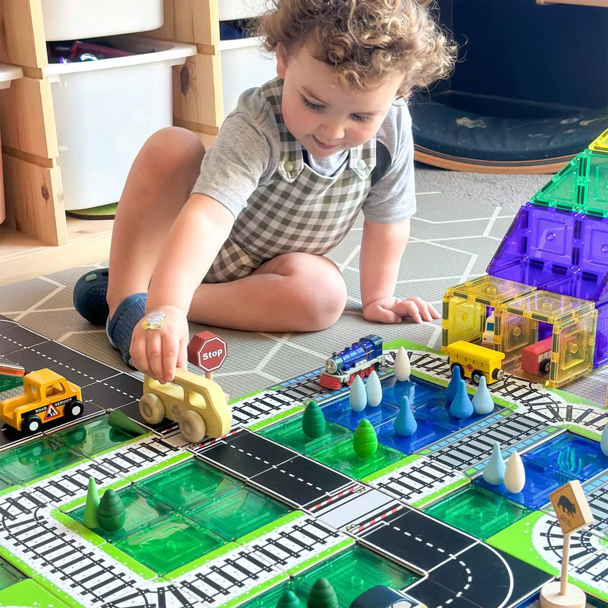 Magnetic Tile Topper - Train Track 36 pieces