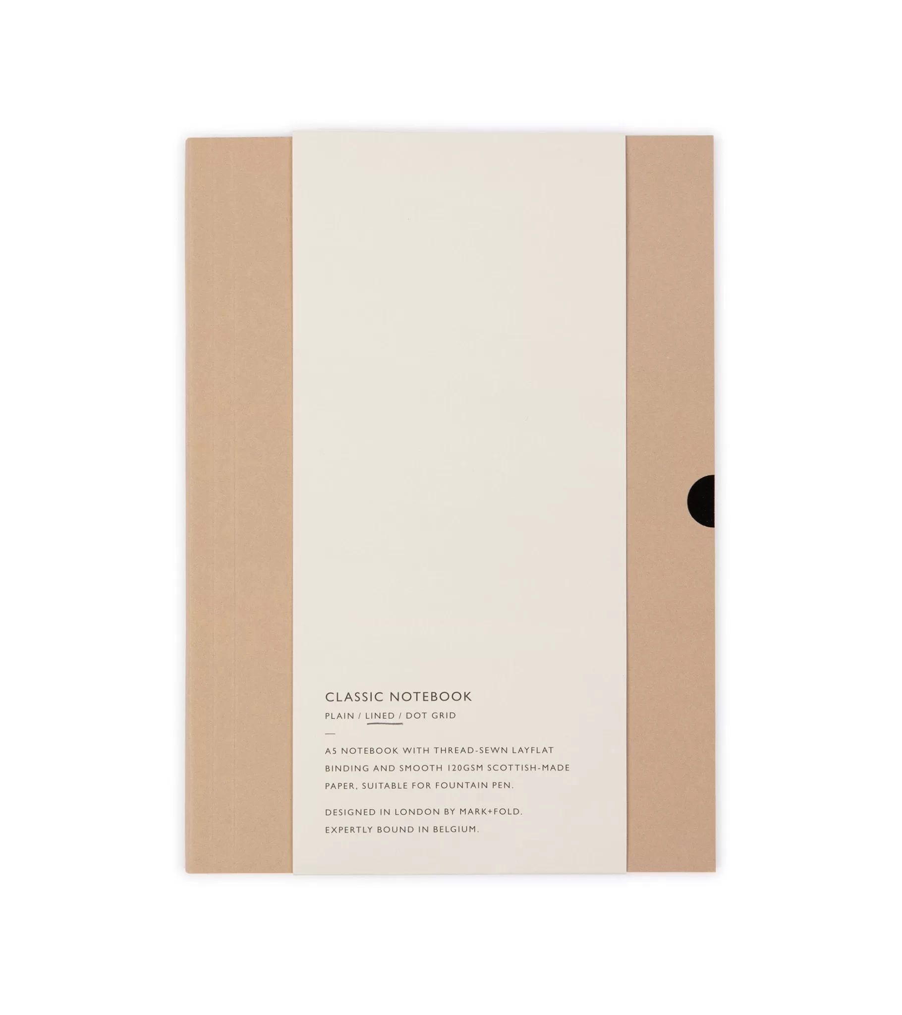 Mark Fold Classic Lined Notebook: Sand