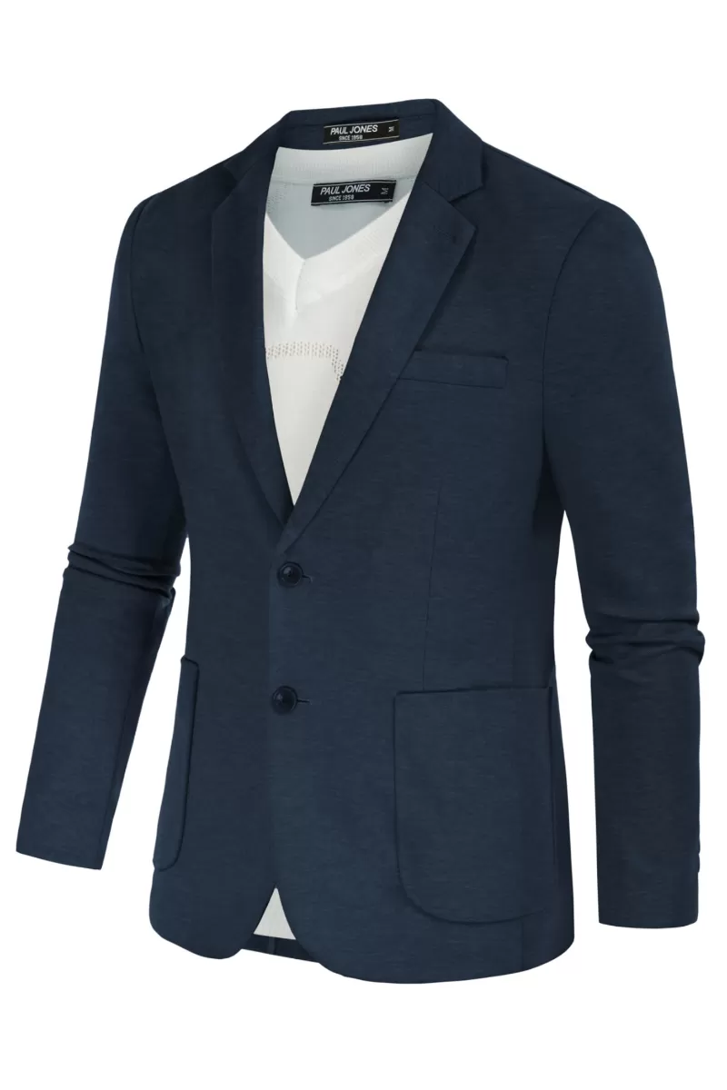 Mens Casual Knit Blazer Two Button Unlined Stretch Sport Coat Suit