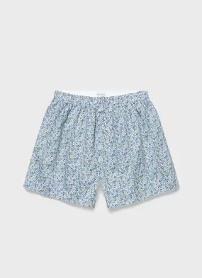 Men's Classic Boxer Shorts in Liberty Fabric in Blue Floral Ditsy