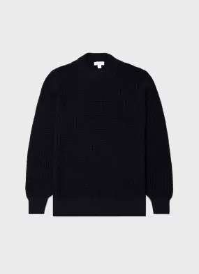 Men's Mariner Mock Neck Jumper in Light Navy