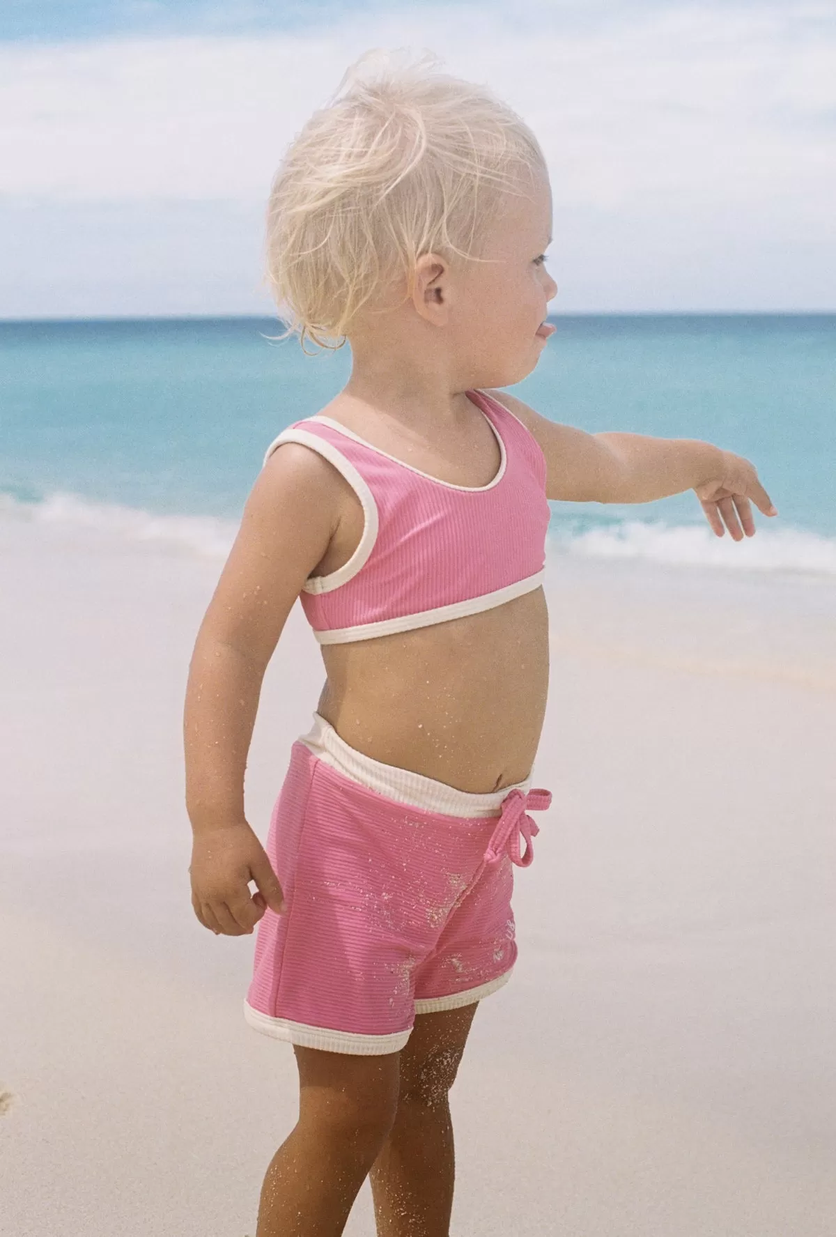 Mini Rib Logo Surf Short - Flamingo Pink