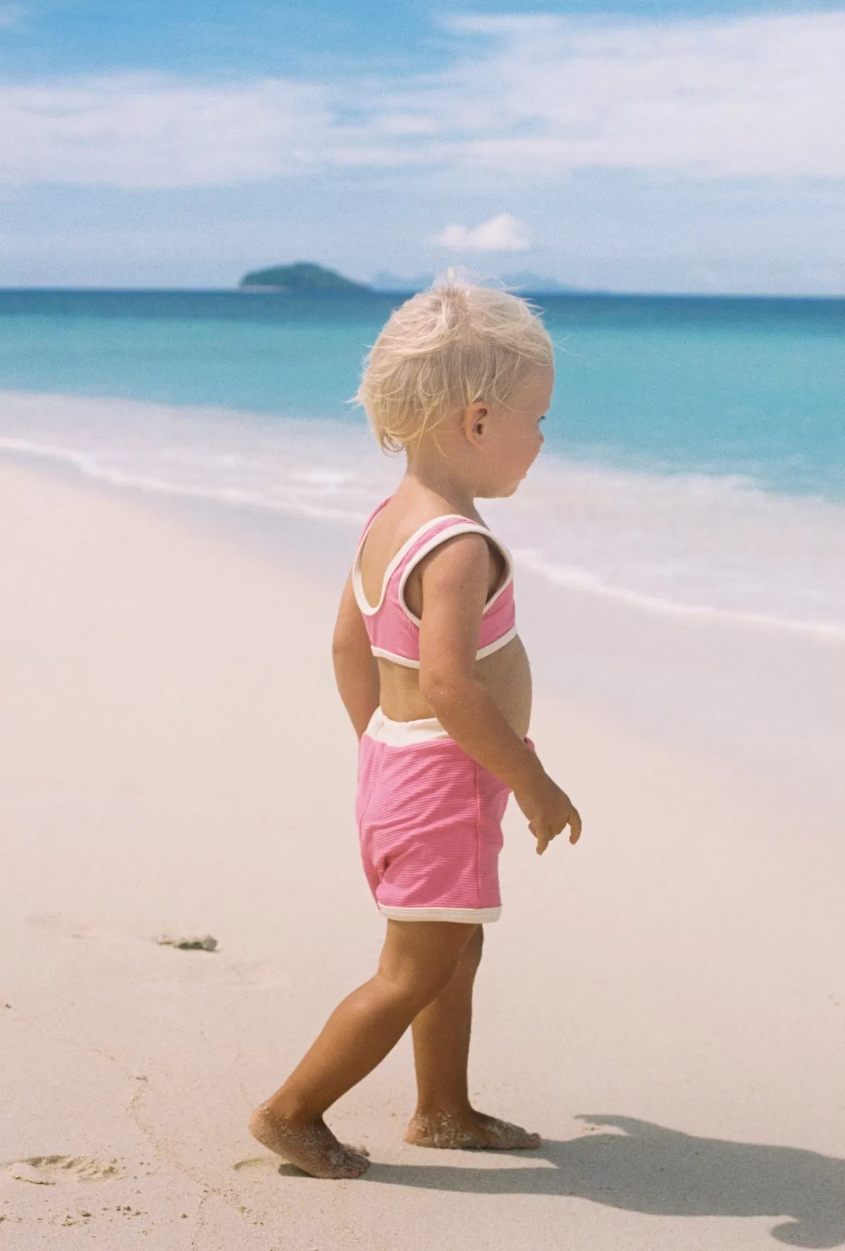 Mini Rib Logo Surf Short - Flamingo Pink