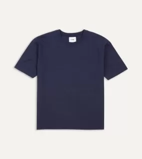 Navy Cotton Crew Neck Hiking T-Shirt