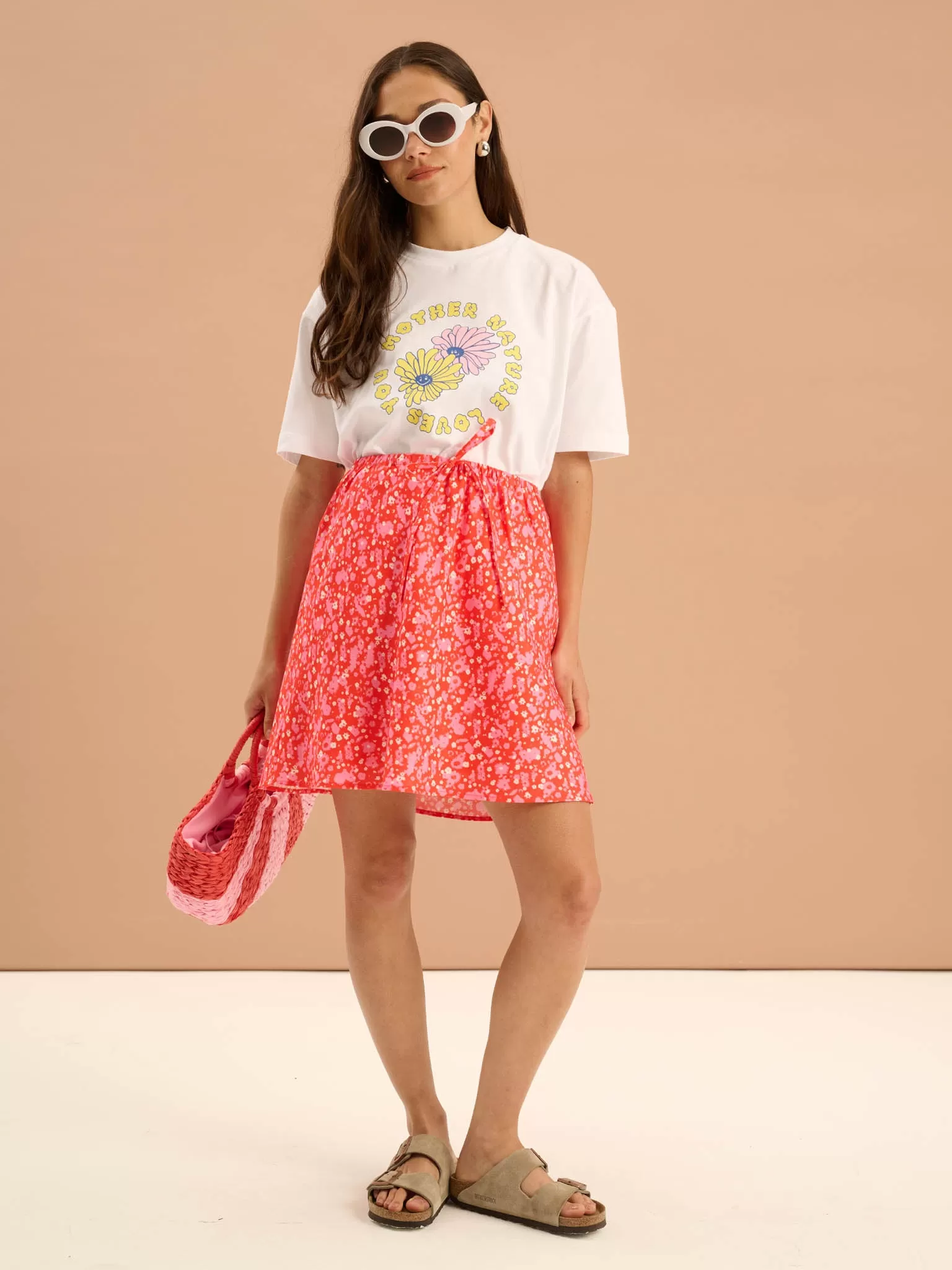 Nessa Floral Drawcord Mini Skirt